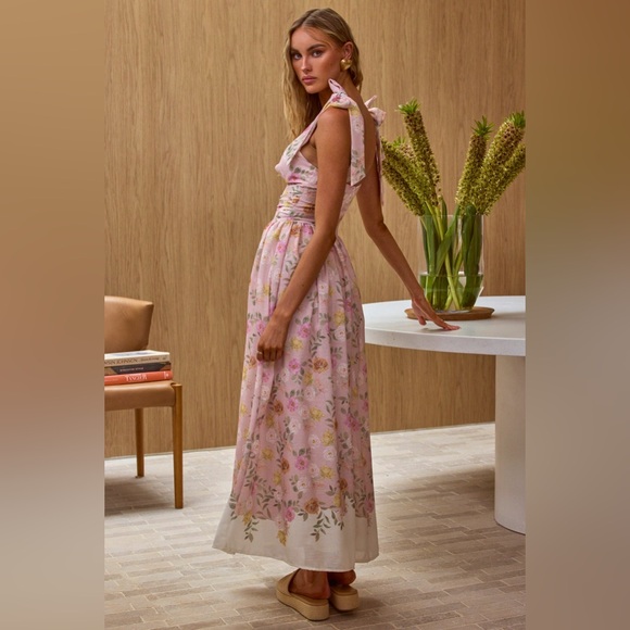 Here Comes The Sun Dresses & Skirts - Dua Tied Shoulder Maxi Dress Floral Peach
